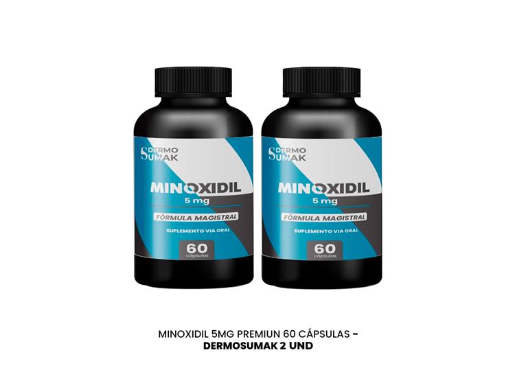 MINOXIDIL 5MG PREMIUN 60 CÁPSULAS DERMOSUMAK 2 UND - 3