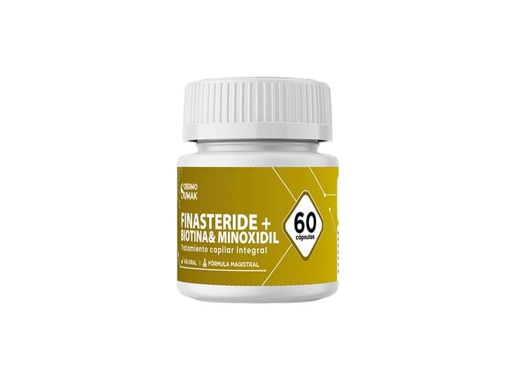 FINASTERIDE 1MG Y MINOXIDIL 5MG Y BIOTINA 10MG 60 CAP DERMO SUMAK - 1