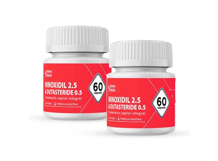 MINOXIDIL 2.5 MG Y DUTASTERIDE 0,5 MG 60 CAPS DERMO SUMAK 2 UND - 1
