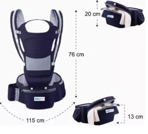 CANGURO ERGONÓMICO PARA BEBE DE 15 POSICIONES CON PAÑALERA COLOR AZUL - 9