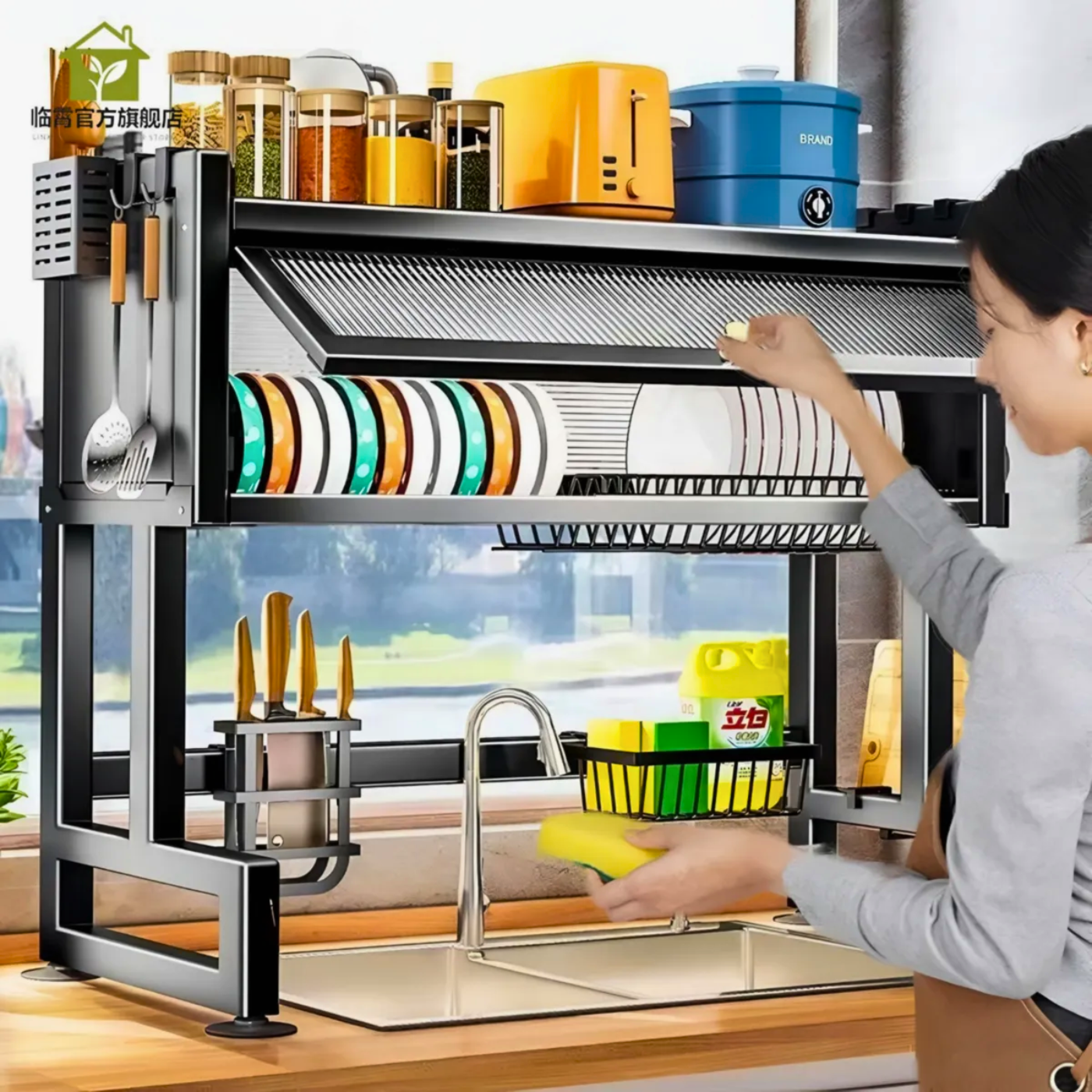 ESCURRIDOR ORGANIZADOR DE PLATOS DE COCINA 85 CM - 2