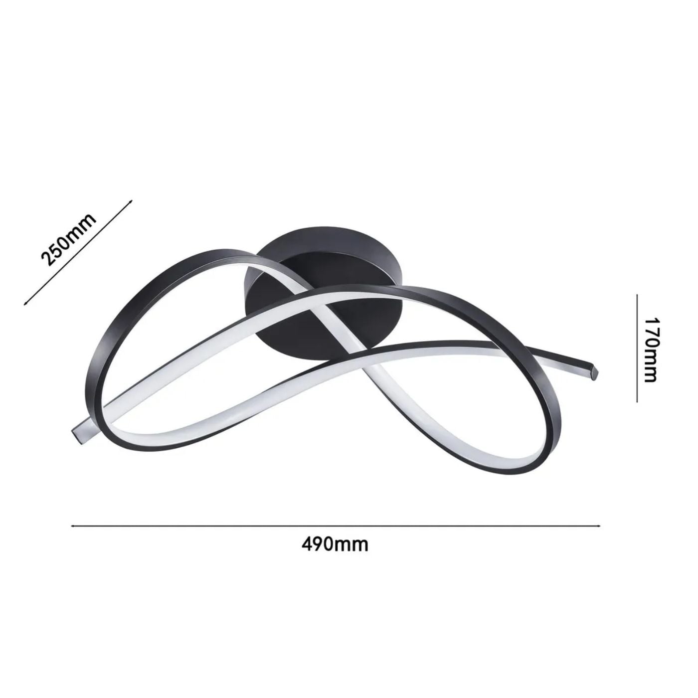 LÁMPARA DE TECHO LED OLAS NEGRO - 2