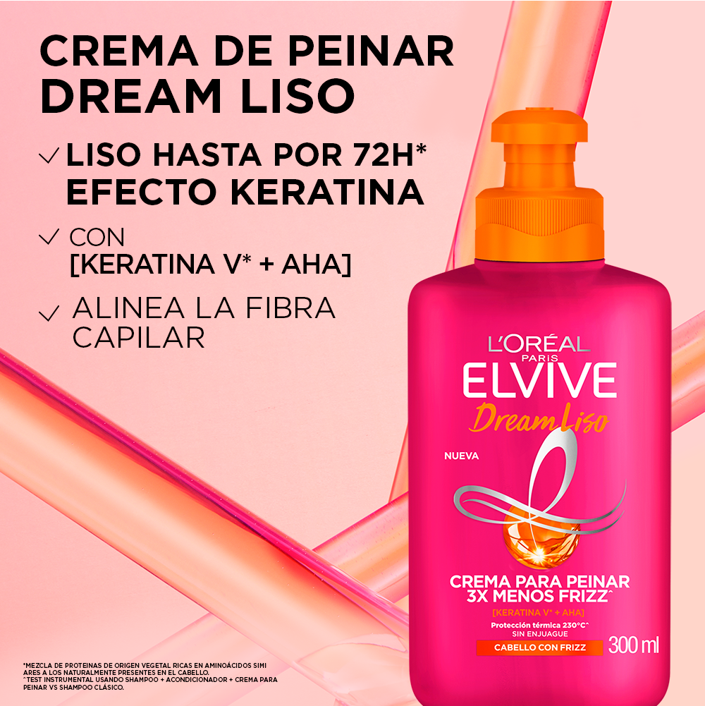 CREMA PARA PEINAR L'OREAL PARIS ELVIVE DREAM LISO 300 ML - 6