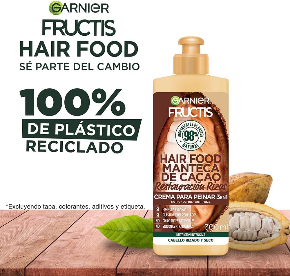 CREMA PARA PEINAR HAIR FOOD CACAO PELO RIZADO 300ML - 4