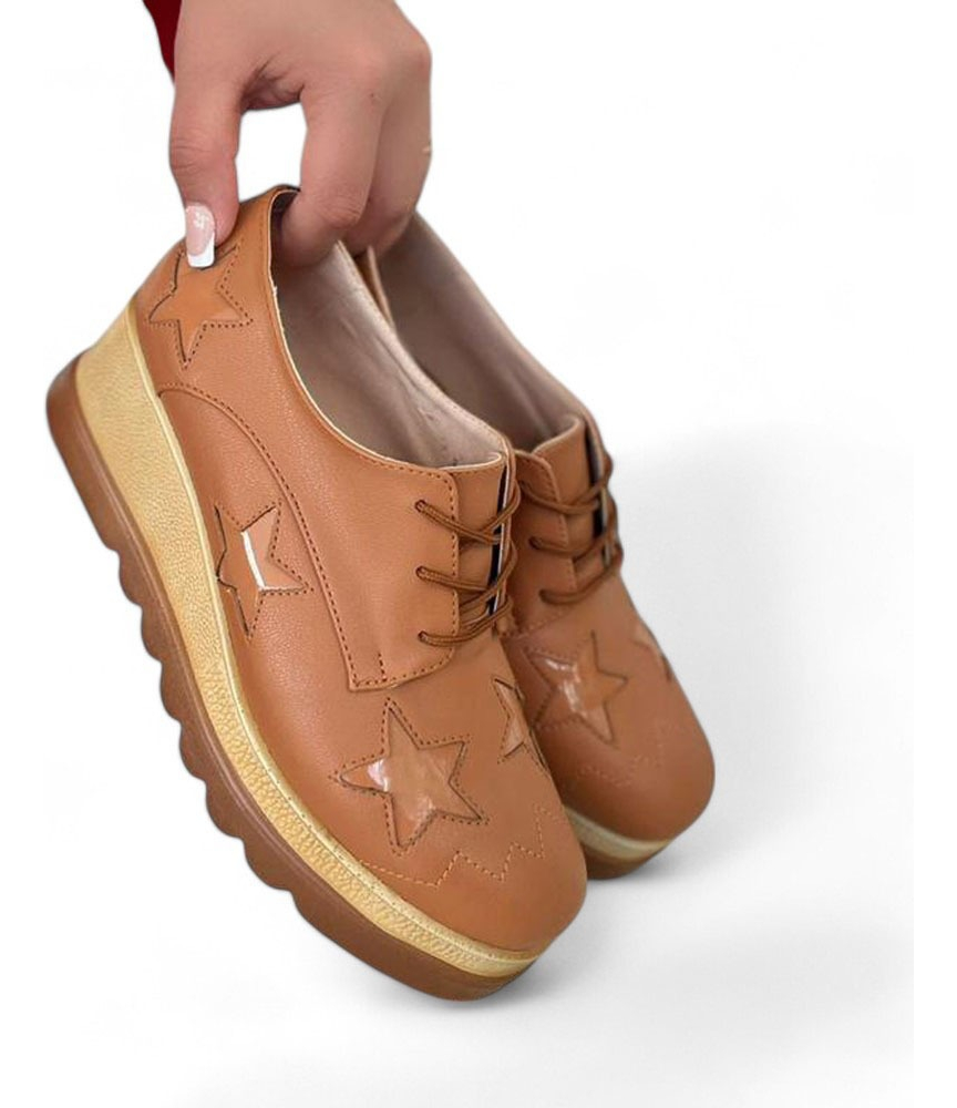 Ripley - ZAPATOS MUJER CUERO VEGANO CAMEL 015L-55 LEIDY PLANTA