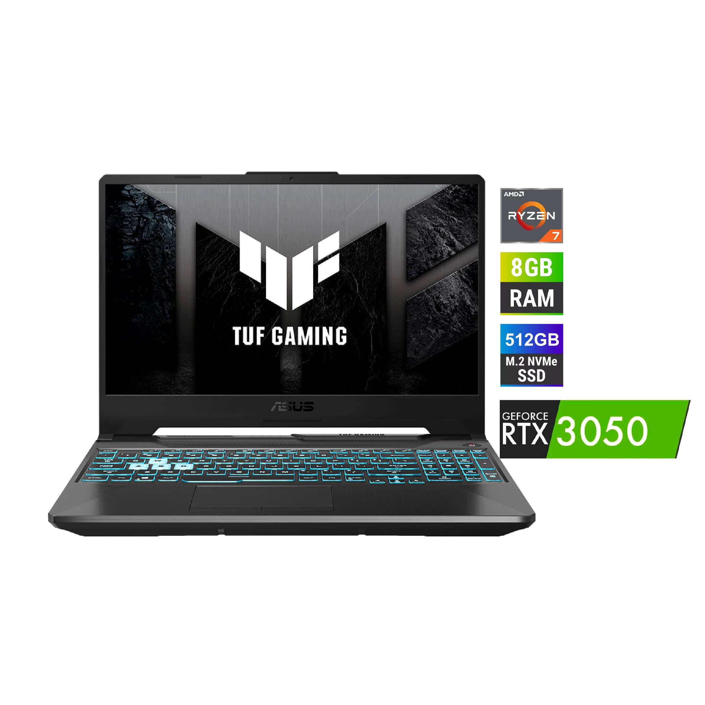 LAPTOP ASUS TUF GAMING A15 R7 8GB 512GB RTX3050 4GB W11 - 1