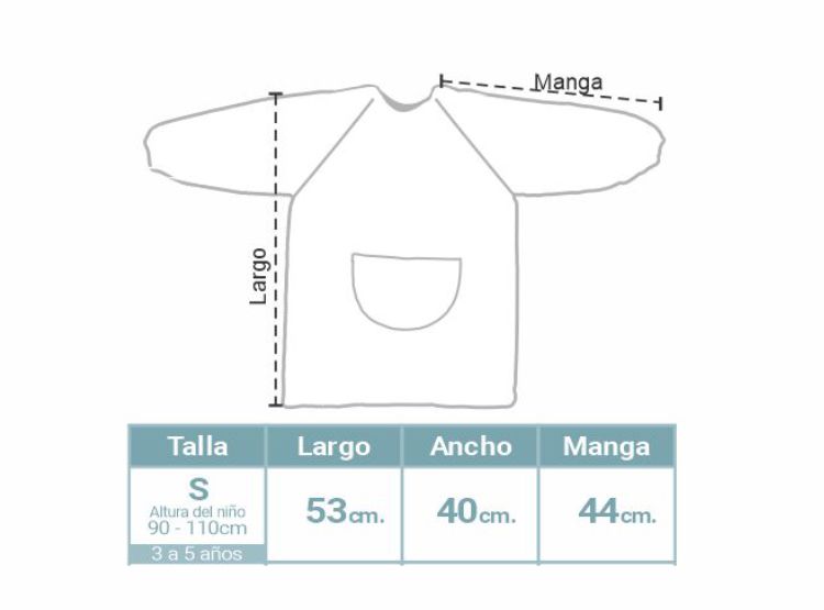 MANDIL DE ARTE IMPERMEABLE MANGA LARGA PARA NIÑOS 3 A 5 AÑOS - 7