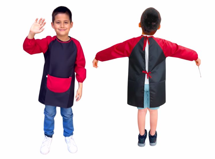 MANDIL DE ARTE IMPERMEABLE MANGA LARGA PARA NIÑOS 5 A 7 AÑOS - 1