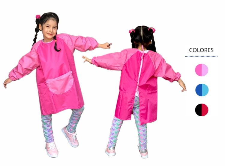 MANDIL DE ARTE IMPERMEABLE MANGA LARGA PARA NIÑOS 5 A 7 AÑOS - 1