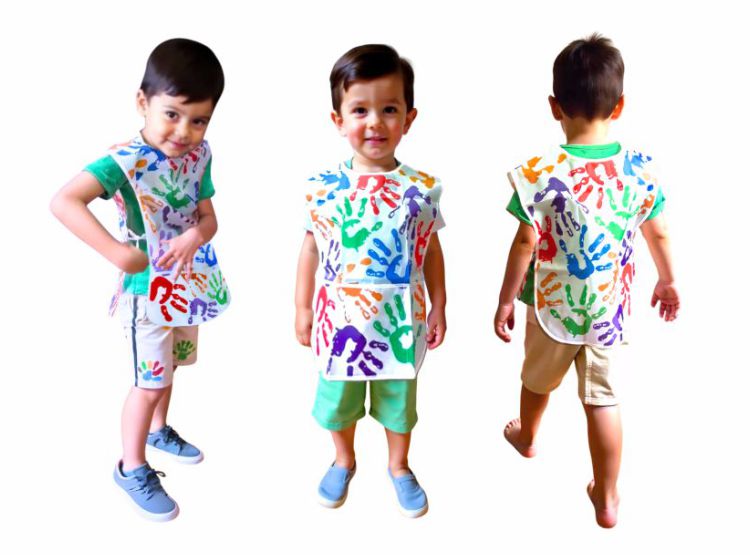 MANDIL DE ARTE IMPERMEABLE SIN MANGAS PARA NIÑOS 3 A 5 AÑOS - 1