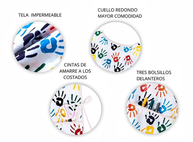 MANDIL DE ARTE IMPERMEABLE SIN MANGAS PARA NIÑOS 3 A 5 AÑOS - 2