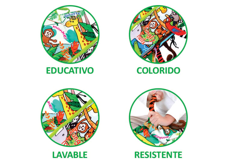 LIBRO SENSORIAL DE TELA PARA BEBÉS 0 A 24 MESES – PACK X2 ESTIMULACIÓN TEMPRANA - 5