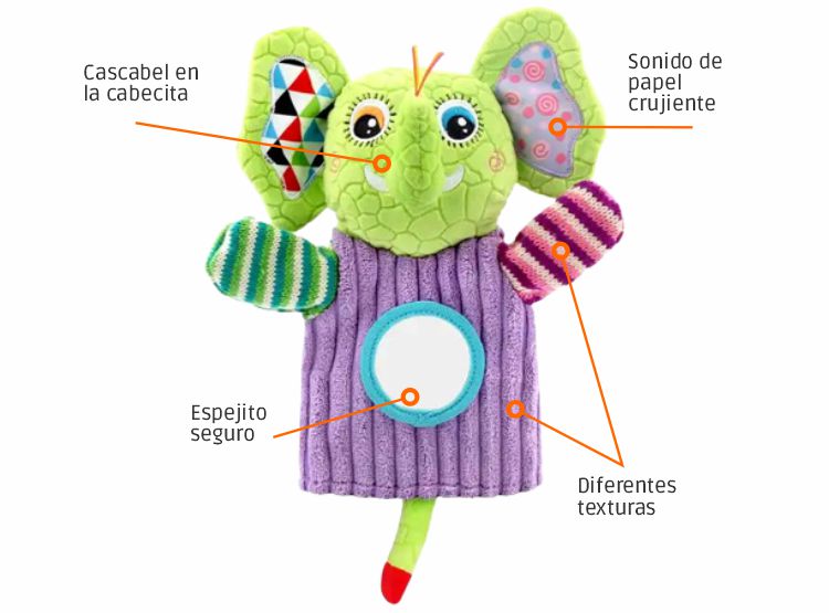 TÍTERE MARIONETA SENSORIAL PARA BEBÉS – JUGUETE DE MANO EDUCATIVO - 2