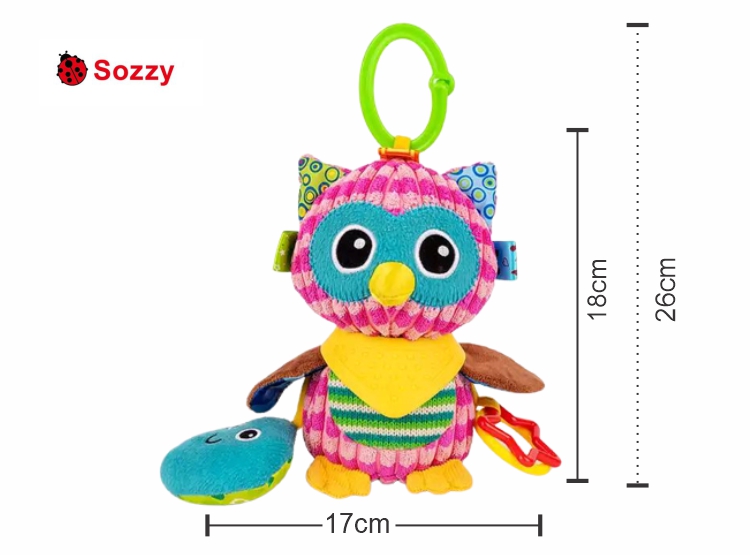 JUGUETE SENSORIAL COLGANTE PARA BEBÉS SOZZY – SONAJERO, MORDEDOR Y TEXTURAS 0 A 24 MESES - 4