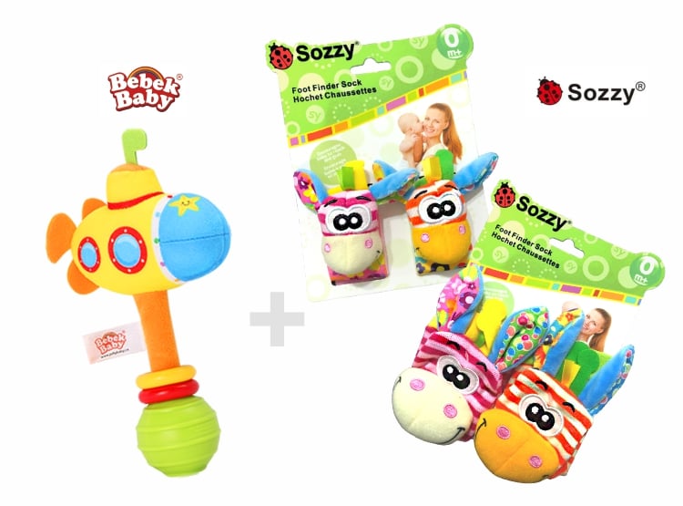 SET DE ESTIMULACIÓN PARA BEBÉS SOZZY + SONAJERO BEBEK BABY – JUGUETES SENSORIALES 0 A 12 MESES - 1