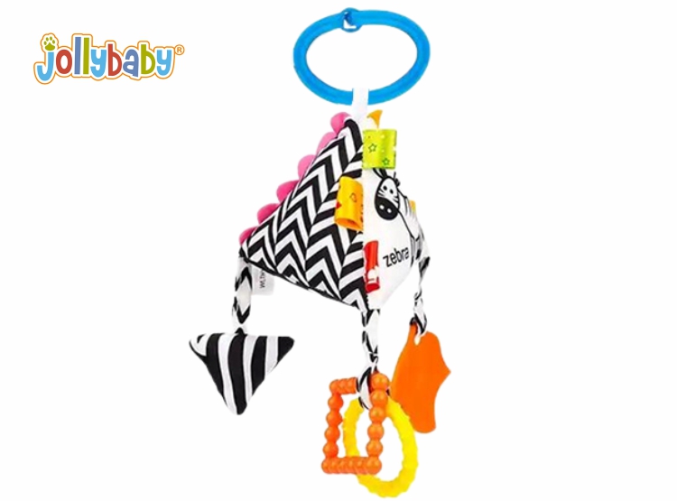 SONAJERO SENSORIAL BLANCO Y NEGRO PARA BEBÉS JOLLY BABY – ESTIMULACIÓN VISUAL RECIÉN NACIDOS (CUBO, PIRÁMIDE, ÓVALO) - 1