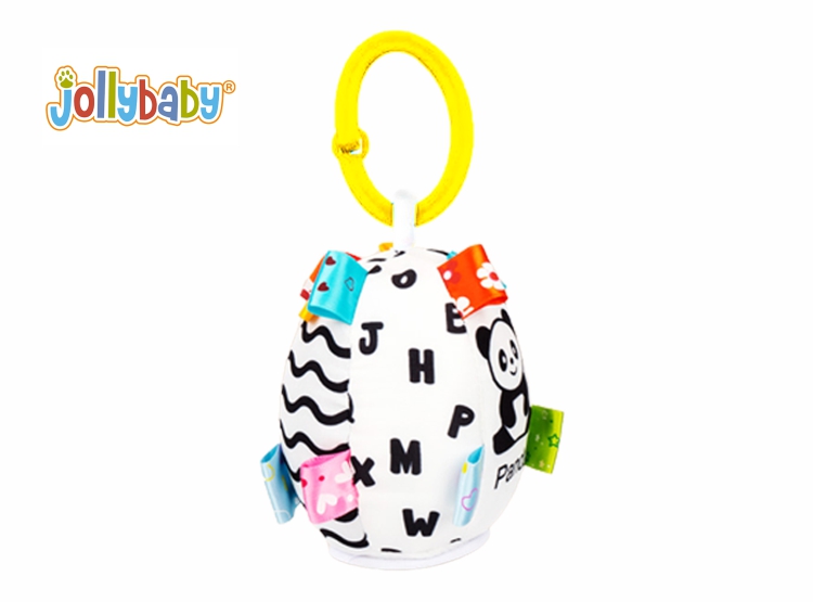 SONAJERO SENSORIAL BLANCO Y NEGRO PARA BEBÉS JOLLY BABY – ESTIMULACIÓN VISUAL RECIÉN NACIDOS (CUBO, PIRÁMIDE, ÓVALO) - 1