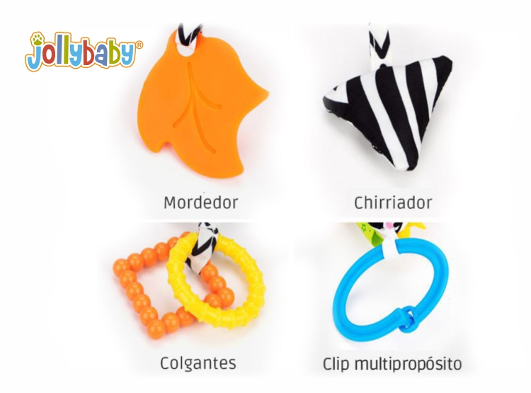 SONAJERO SENSORIAL BLANCO Y NEGRO PARA BEBÉS JOLLY BABY – ESTIMULACIÓN VISUAL RECIÉN NACIDOS (CUBO, PIRÁMIDE, ÓVALO) - 2