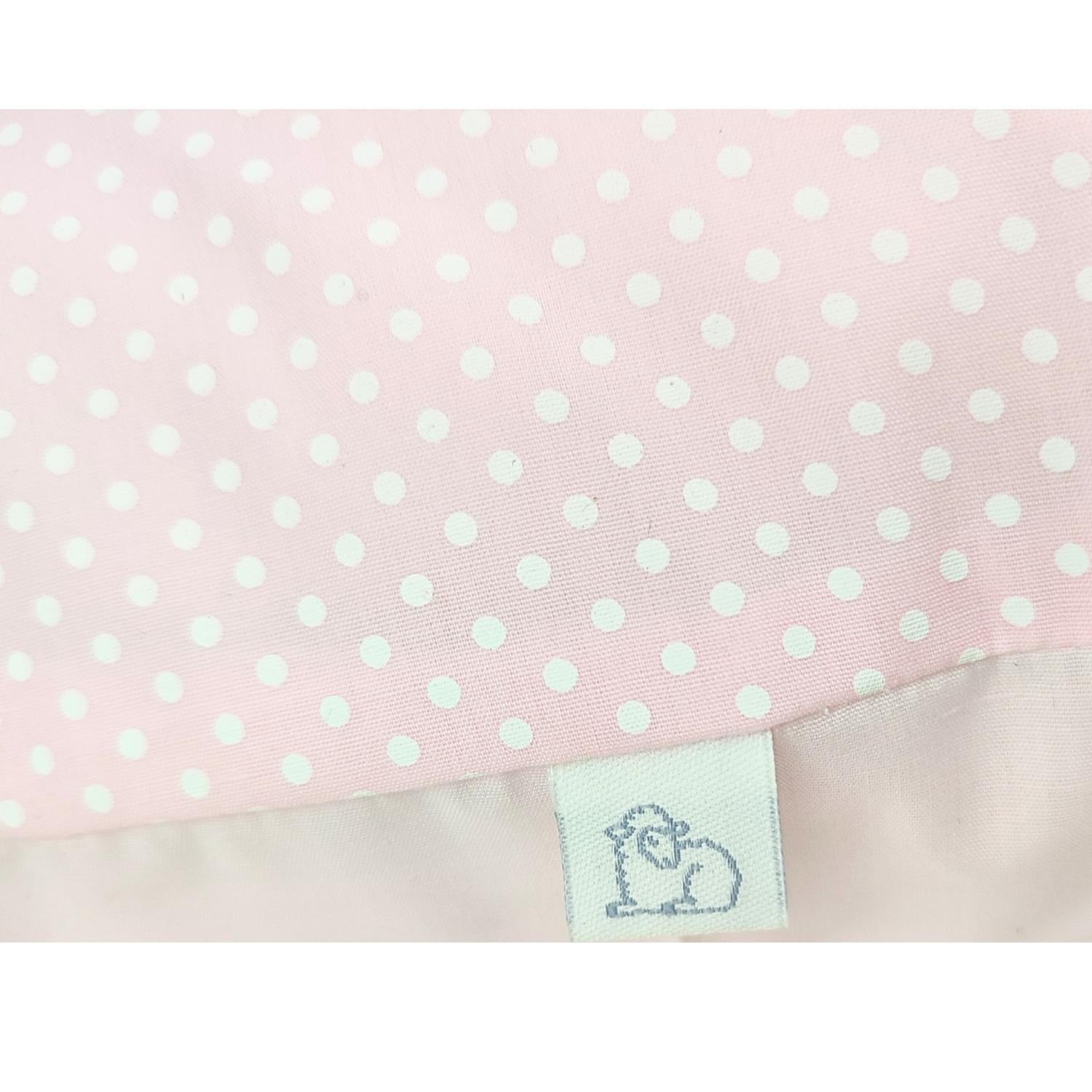 COJÍN DE LACTANCIA BABY MERINOS 30X30CM ALGODÓN PUNTITOS BLANCOS ROSADO - 3