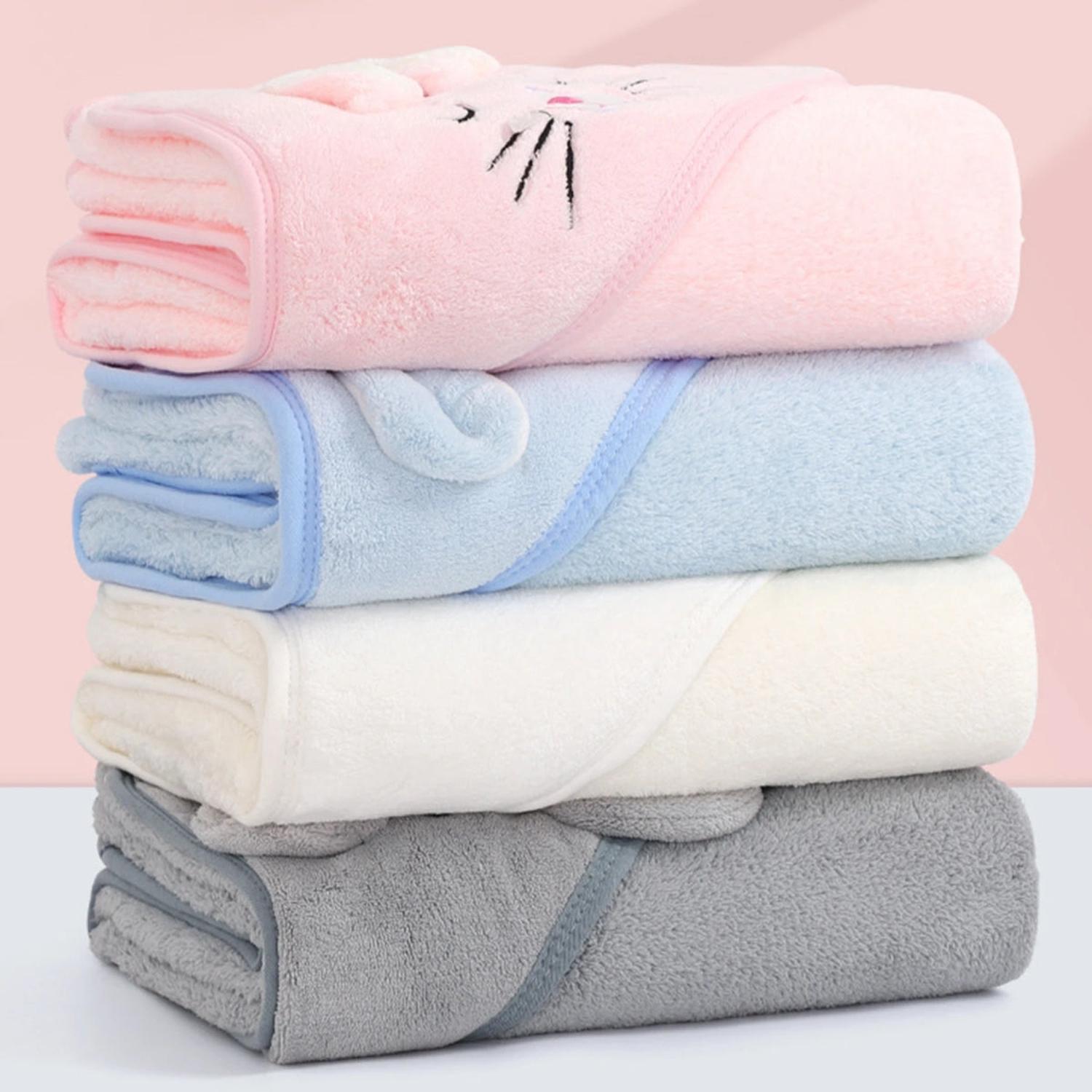 TOALLA BAÑO BEBÉ - GATITA - CORAL CLARO - 5