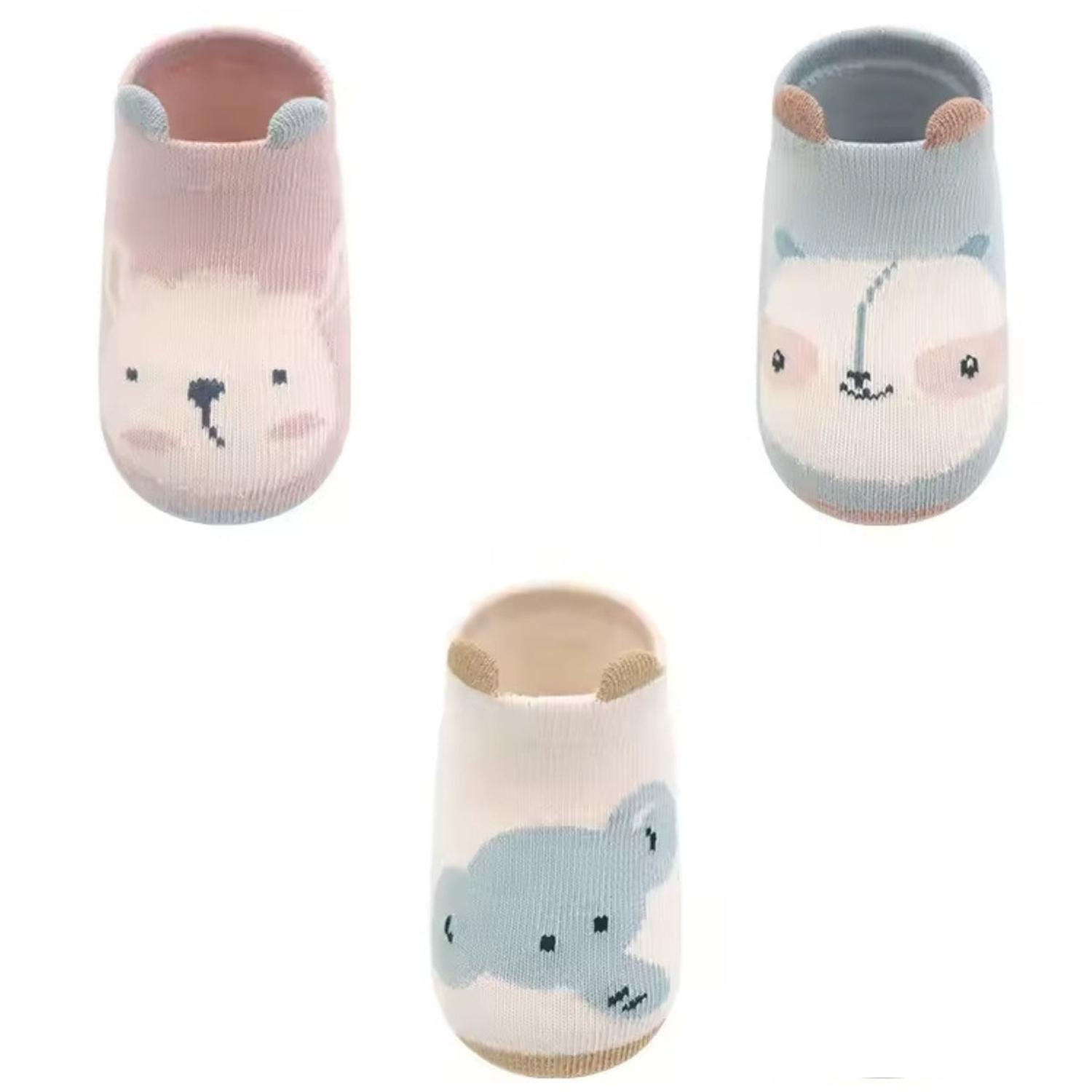 PACK 3 PARES DE CALCETINES ANTIDESLIZANTES PARA BEBÉ NINA S2329 - 3