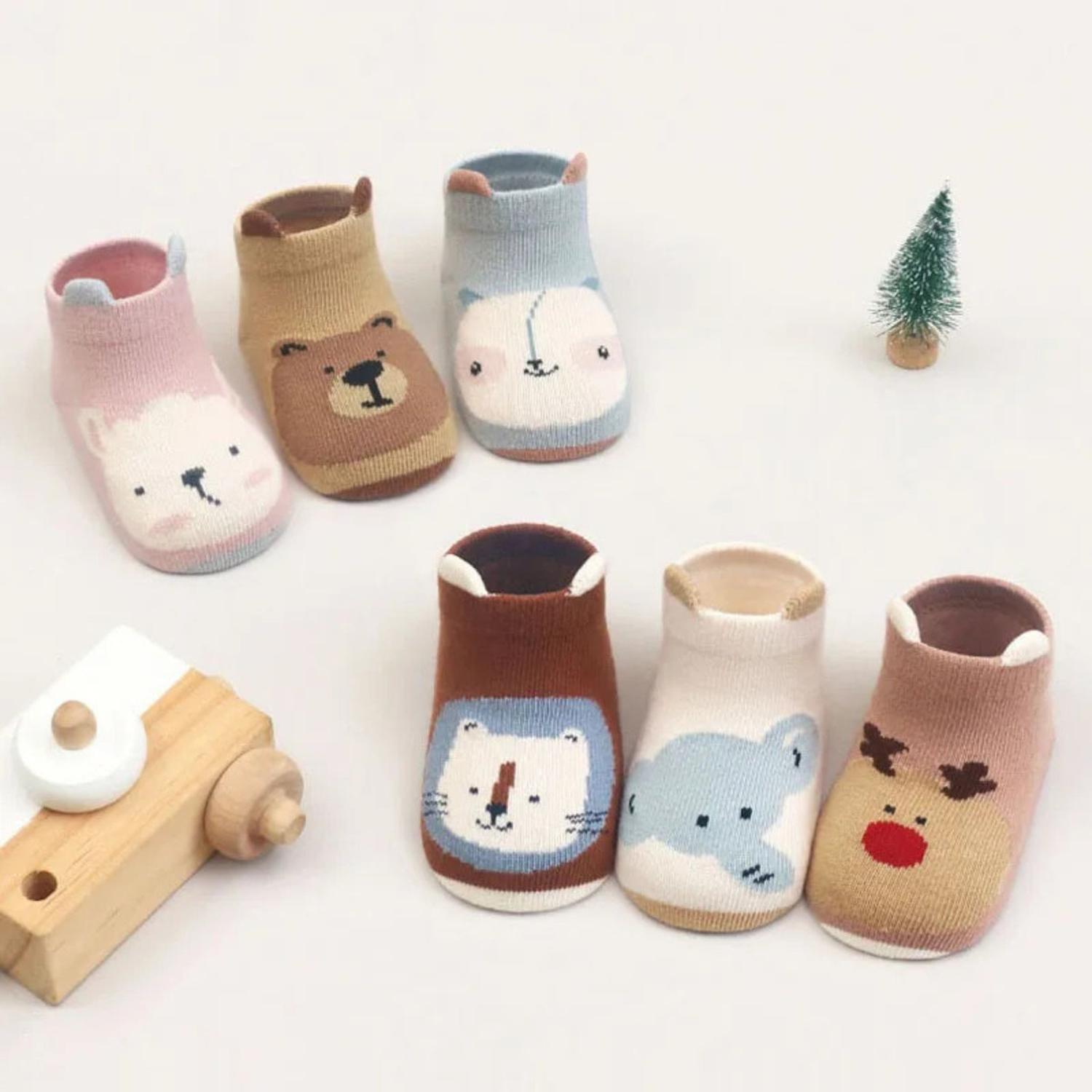 PACK 3 PARES DE CALCETINES ANTIDESLIZANTES PARA BEBÉ NINA S2329 - 5