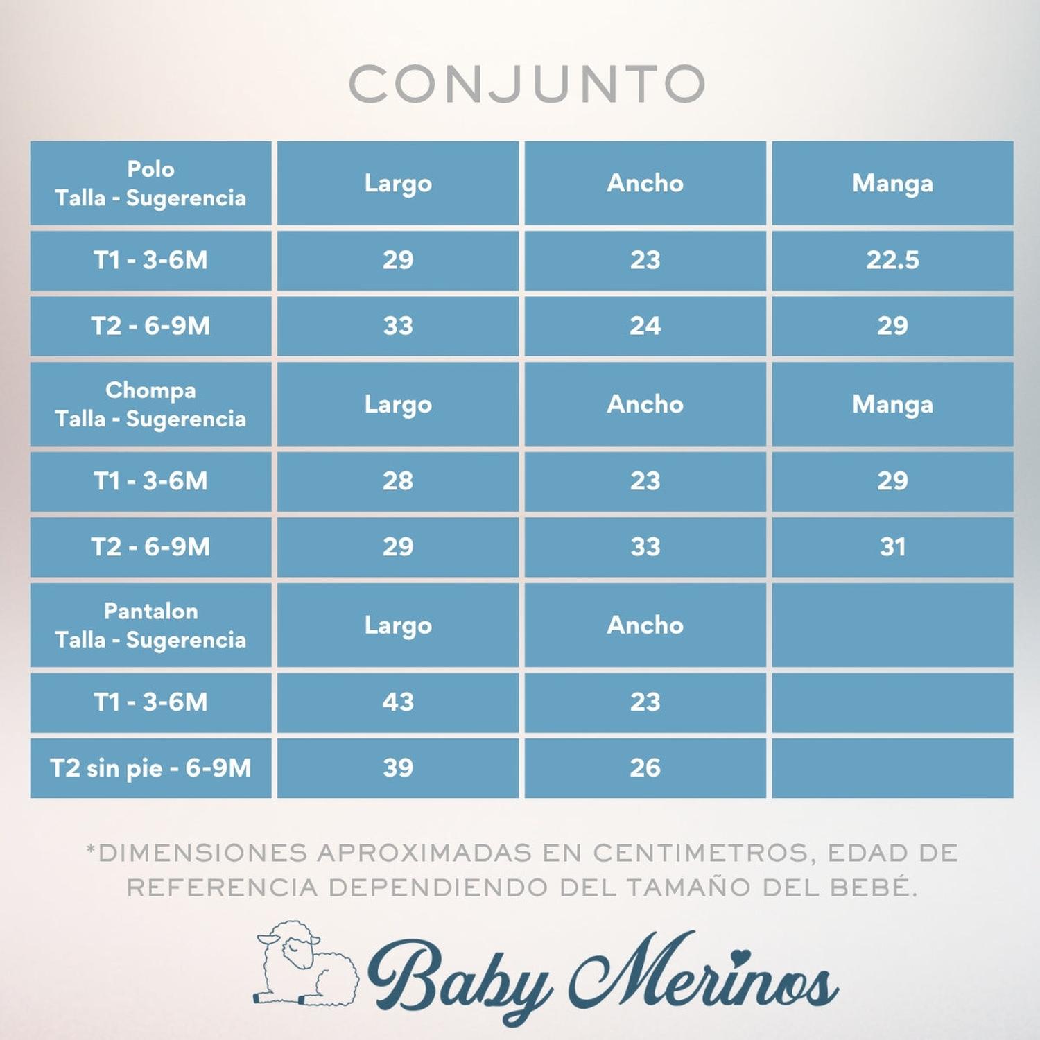 CONJUNTO BEBÉ HILO CONEJO 4 PIEZAS - BLANCO CELESTE - T2 - 6