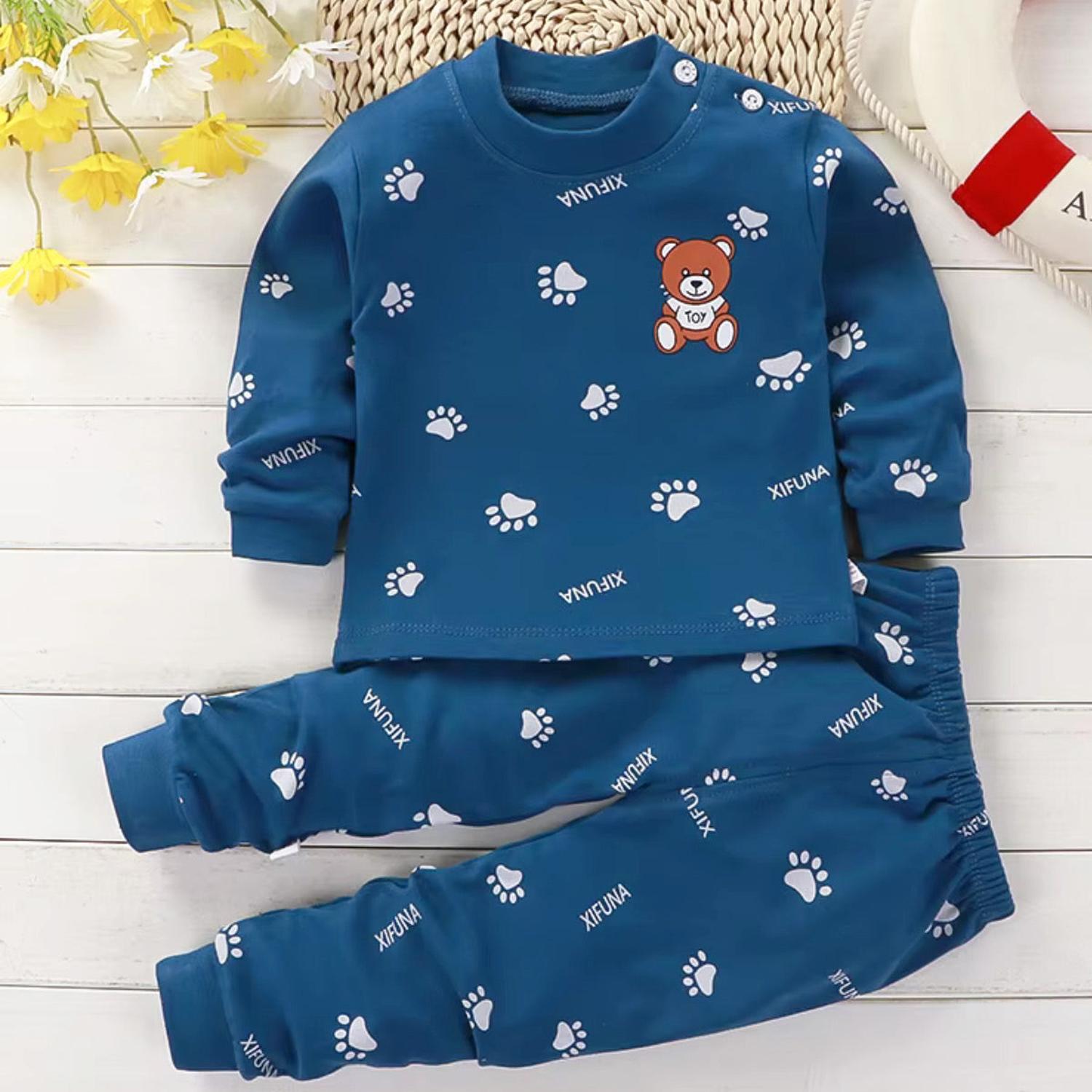 PIJAMA DE BEBÉ ALGODÓN - OSITO AZUL - 1