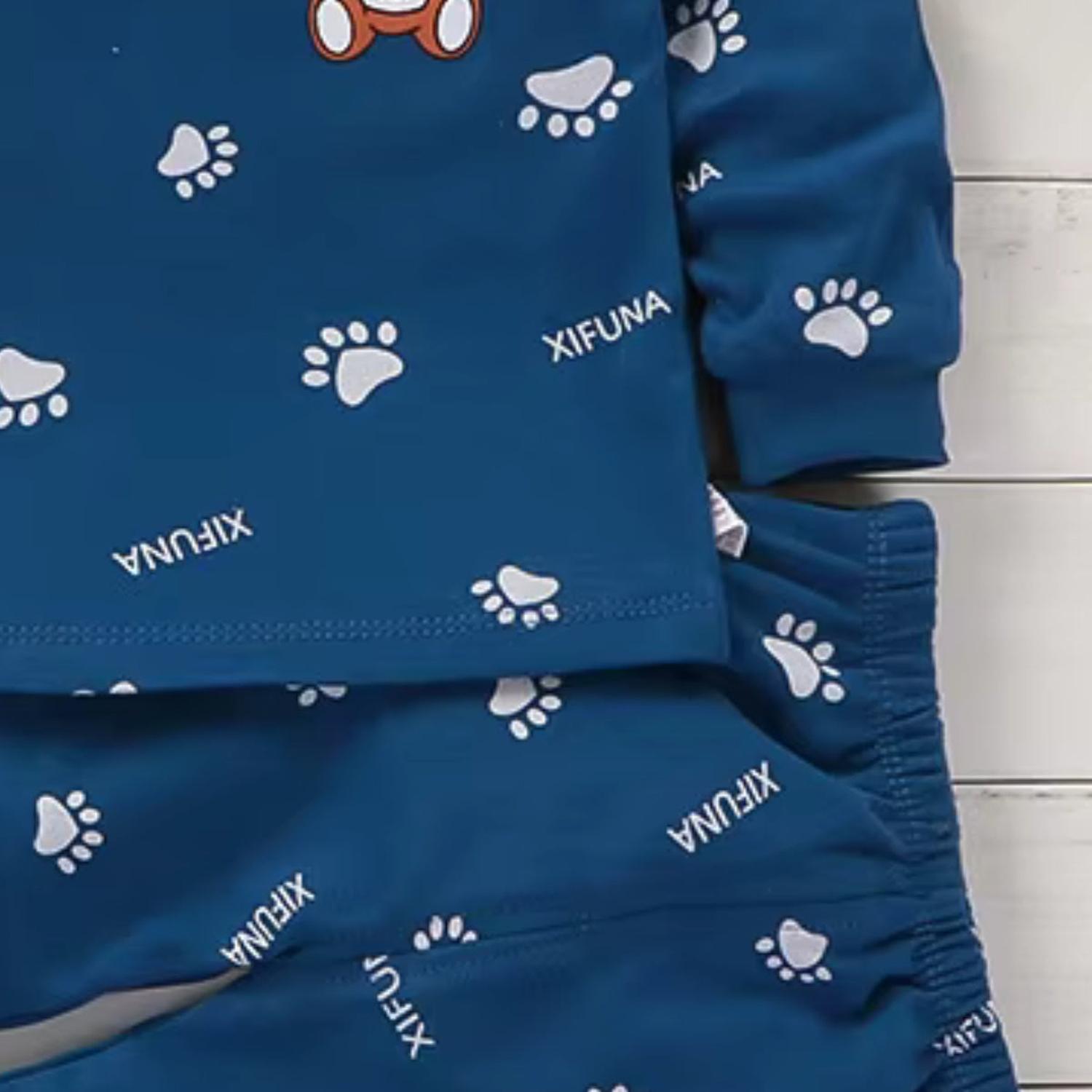 PIJAMA DE BEBÉ ALGODÓN - OSITO AZUL - 4