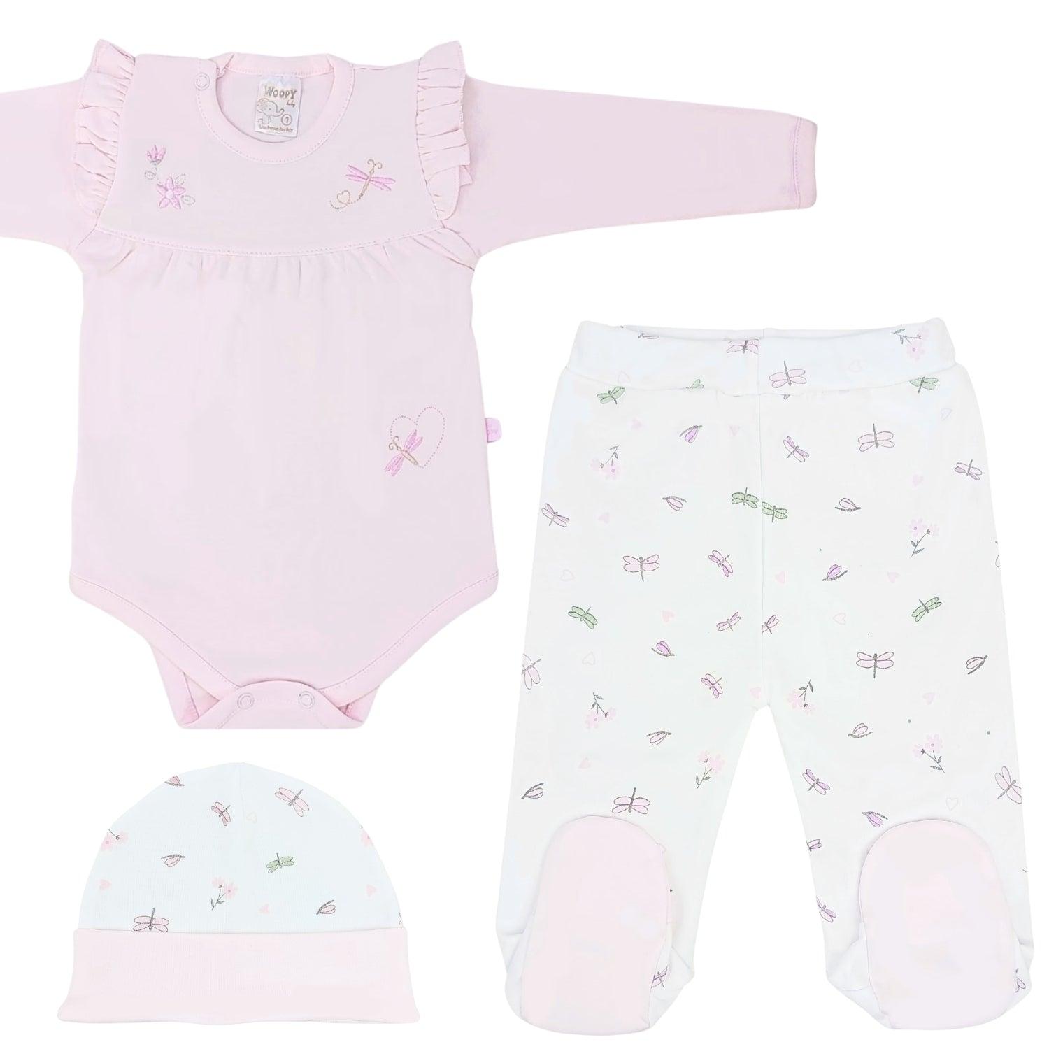 AJUAR DE BEBÉ 3 PIEZAS LIBÉLULA ENCANTADA ROSA CLARO - T1 - 1