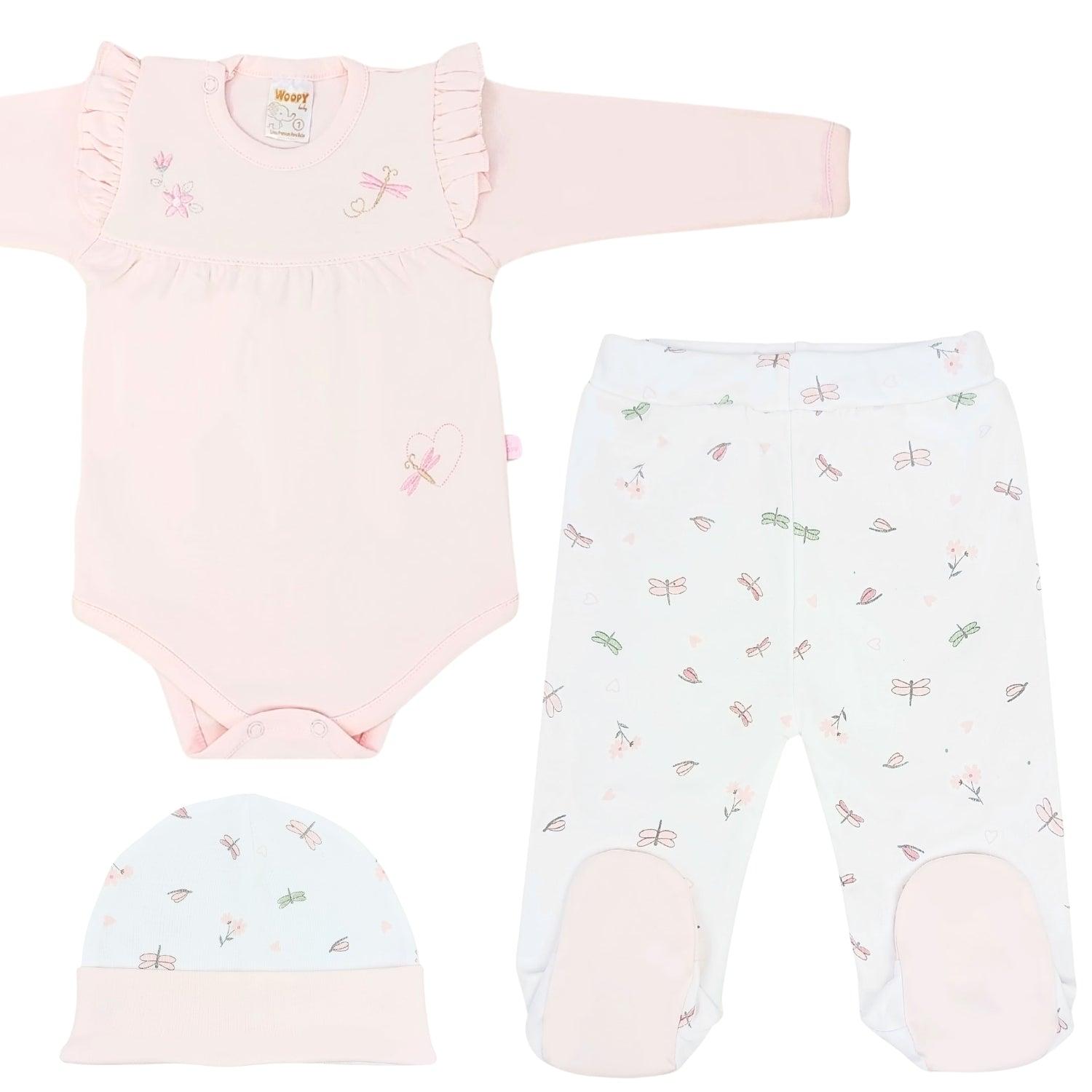 AJUAR DE BEBÉ 3 PIEZAS LIBÉLULA ENCANTADA ROSA - T1 - 1