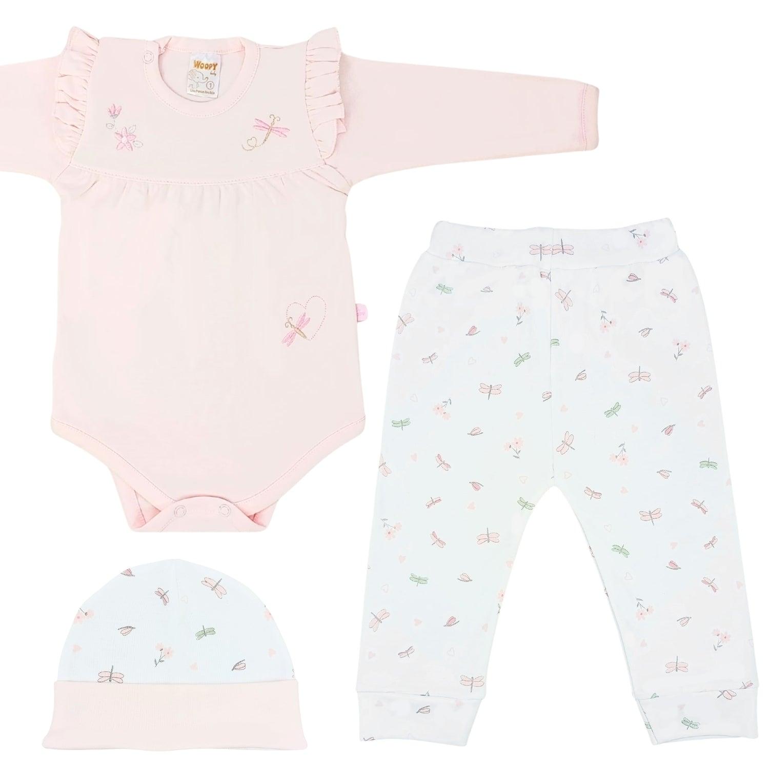 AJUAR DE BEBÉ 3 PIEZAS LIBÉLULA ENCANTADA ROSA - T3 - 1