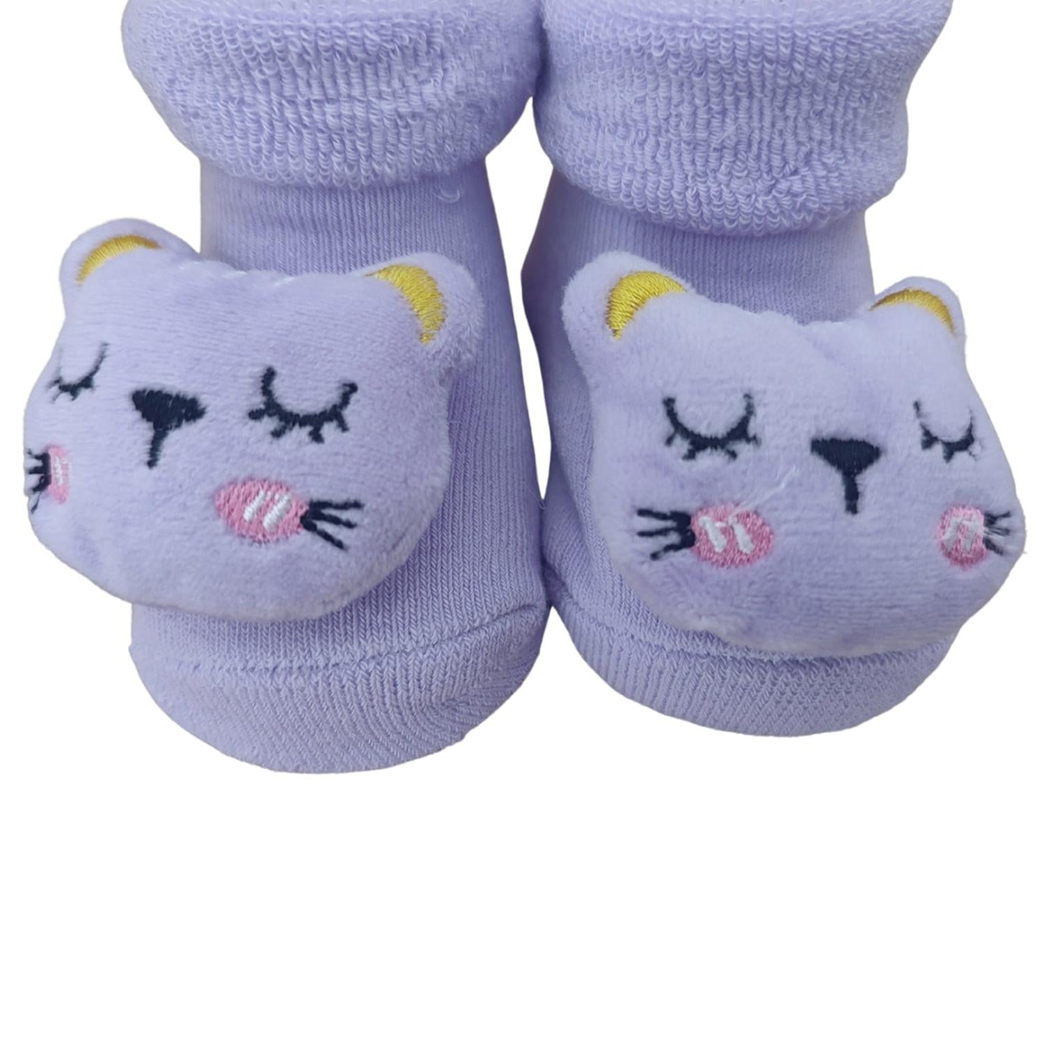 MEDIAS SONAJA BEBÉ ANTIDESLIZANTES - GATITA - MORADO - 3