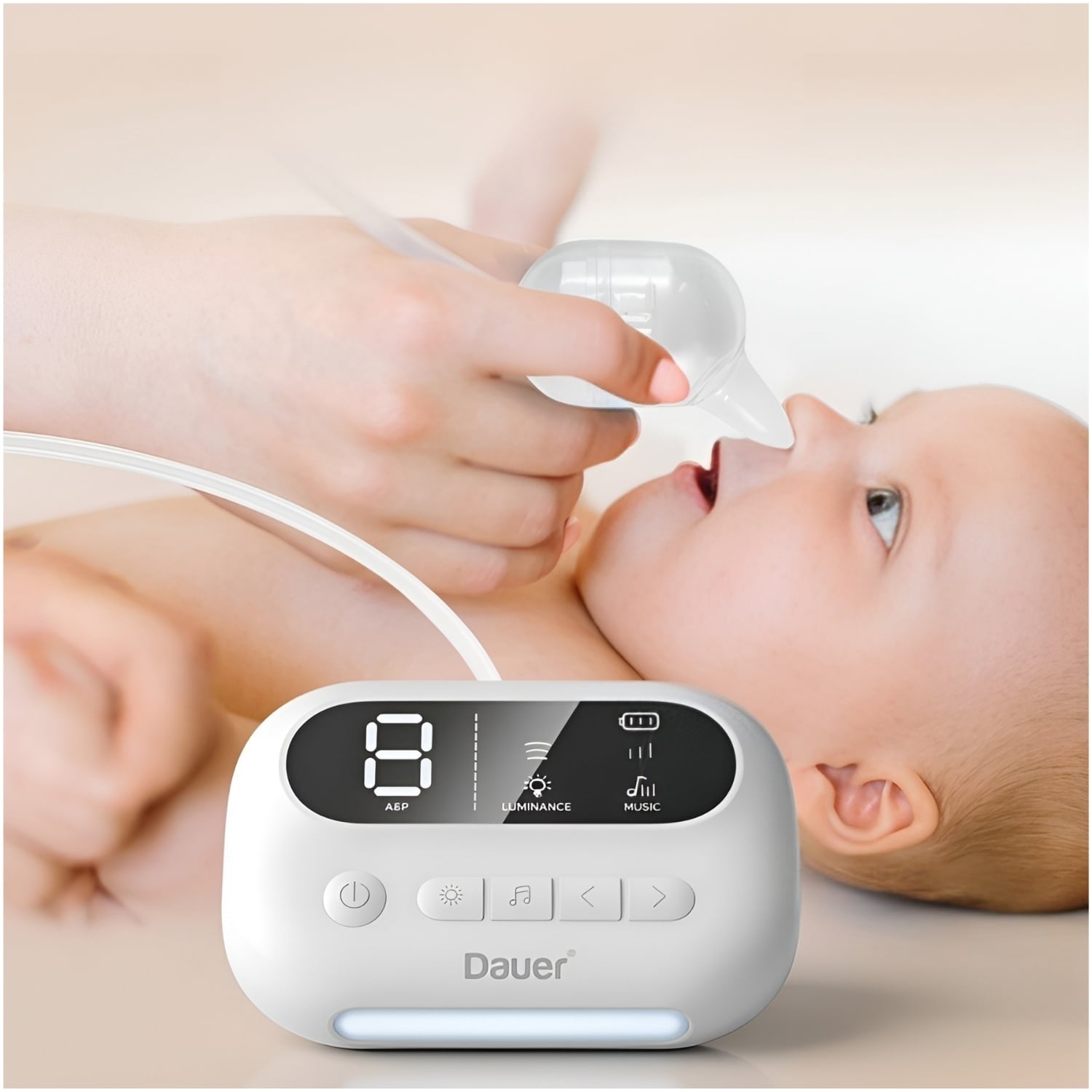 ASPIRADOR NASAL ELÉCTRICO DAUER RECARGABLE CON 9 NIVELES GRADO MÉDICO Y SISTEMA ANTI-REFLUJO - 1