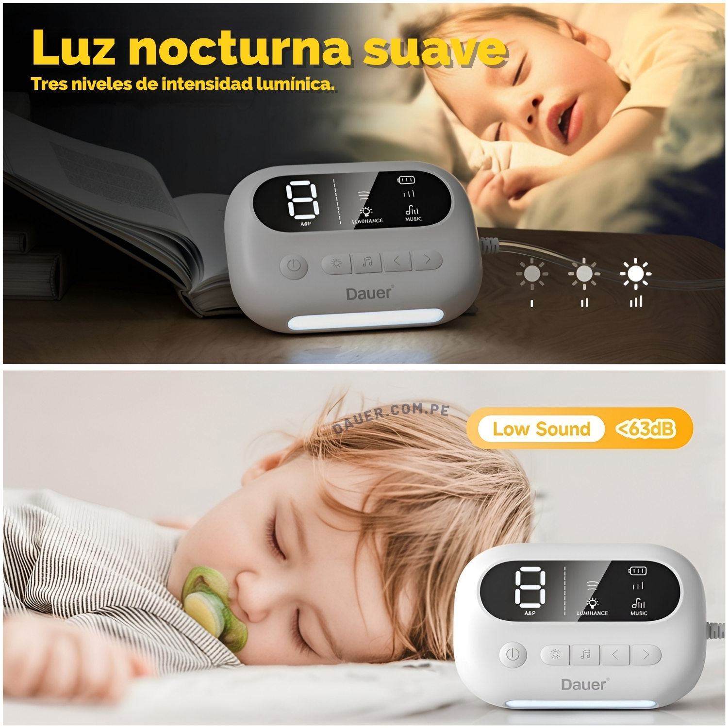 ASPIRADOR NASAL ELÉCTRICO DAUER RECARGABLE CON 9 NIVELES GRADO MÉDICO Y SISTEMA ANTI-REFLUJO - 4