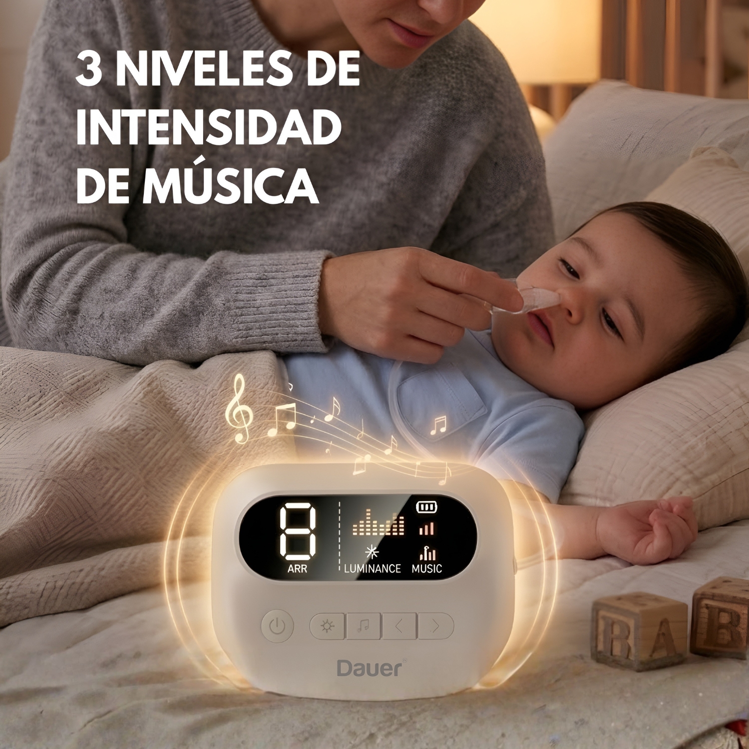 ASPIRADOR NASAL ELÉCTRICO DAUER RECARGABLE CON 9 NIVELES GRADO MÉDICO Y SISTEMA ANTI-REFLUJO - 5