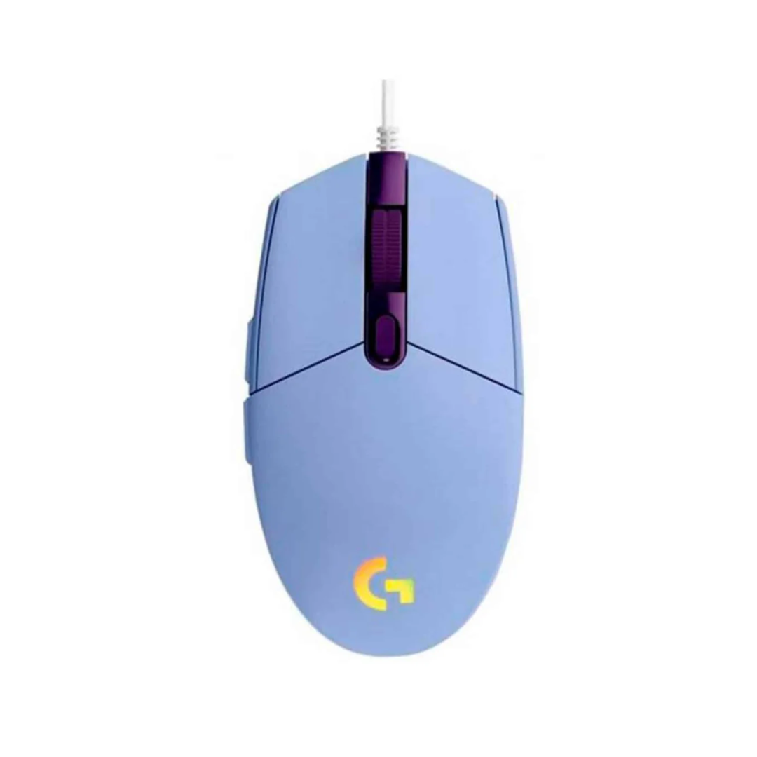 MOUSE LOGITECH G203 LIGHTSYNC OPTICAL 8000 DPI RGB CON CABLE LILA - 2
