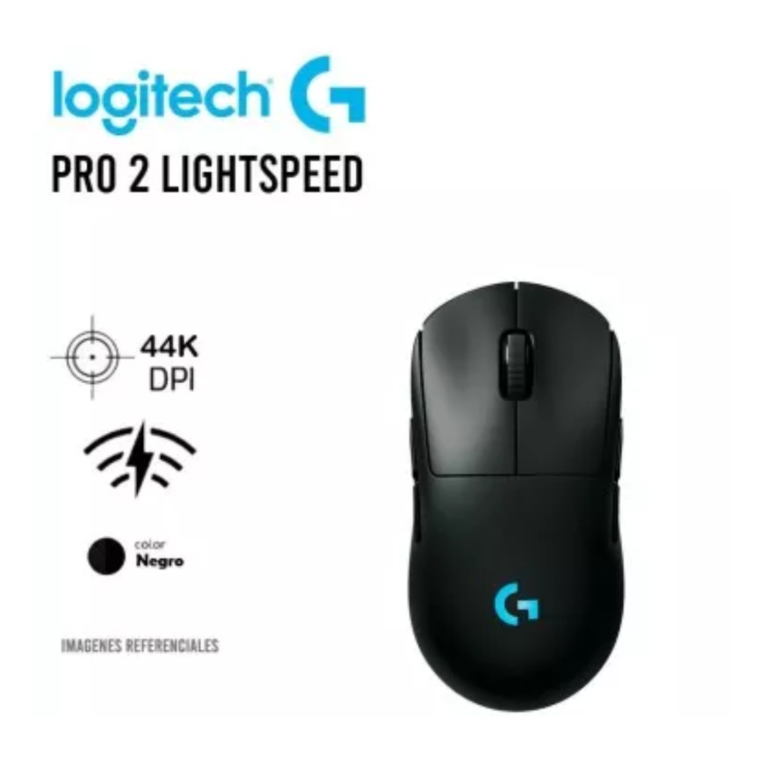 MOUSE LOGITECH G PRO 2 LIGTHSPEED INALAMBRICO HERO 2 44K LIGHTFORCE / LIGHTSYNC RGB NEGRO - 1