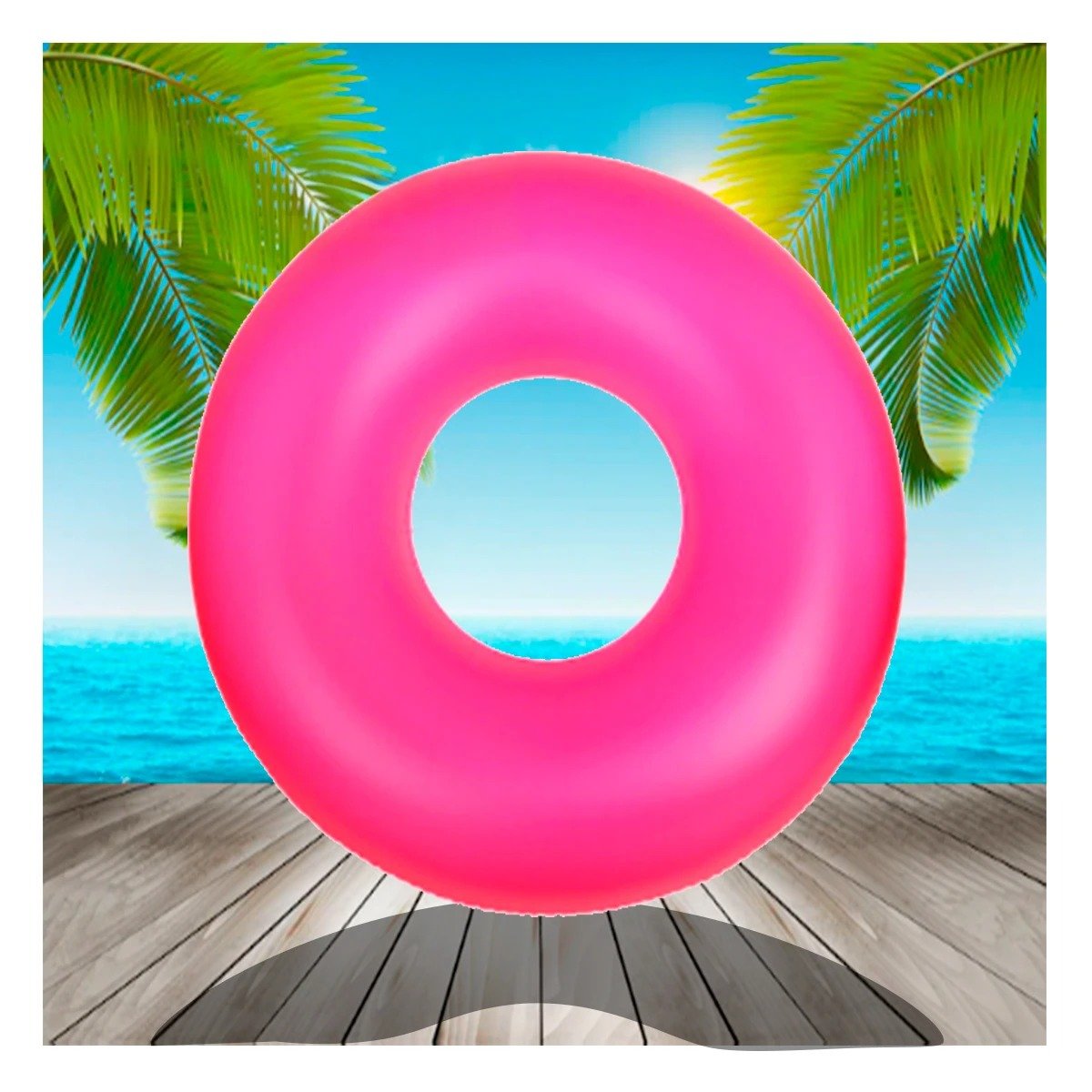 FLOTANTE INFLABLE NEON 91 CM LIGERO COLORIDO Y DIVERTIDO ROSADO NEON PARA PISCINA - 2