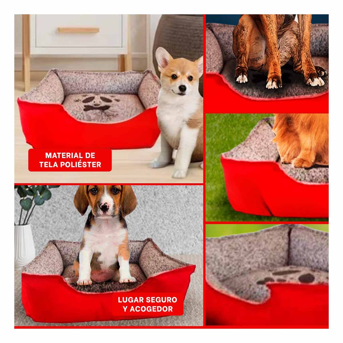 CAMA PERROS COLOR ROJO EN TALLA S RYBIU - 5