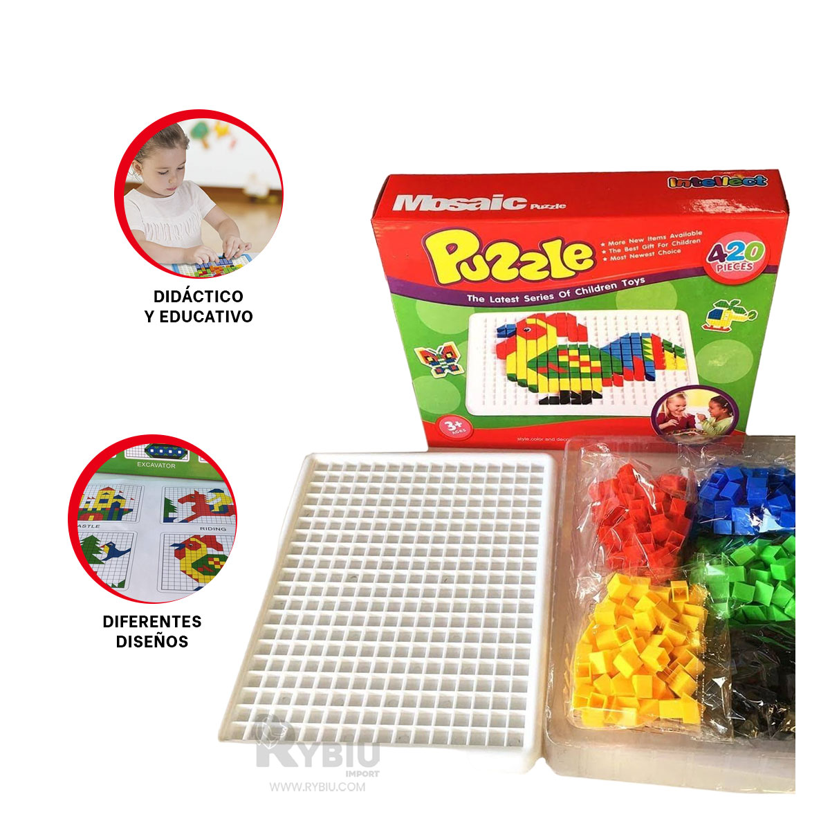 Rompecabezas RYBIU PUZZLE MOSAICO DIDACTIVO Y EDUCATIVO NIÑOS DE 420 PIEZAS - 2