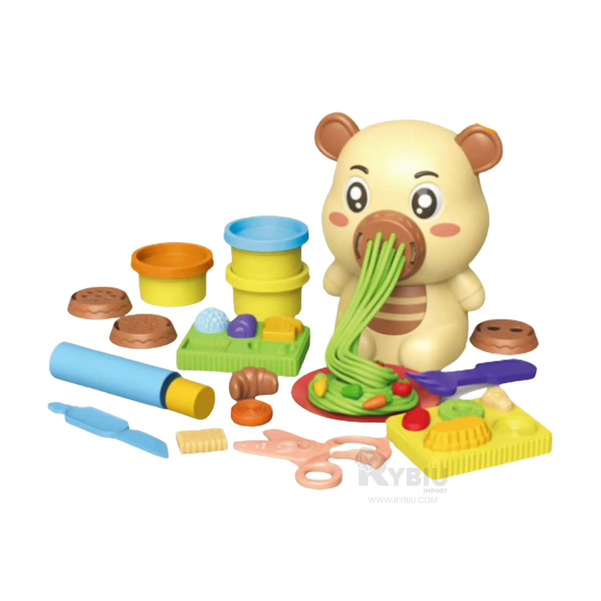 SET PLASTILINA RYBIU SM8078 Y ACCESORIOS EN FORMA DE OSO - 1