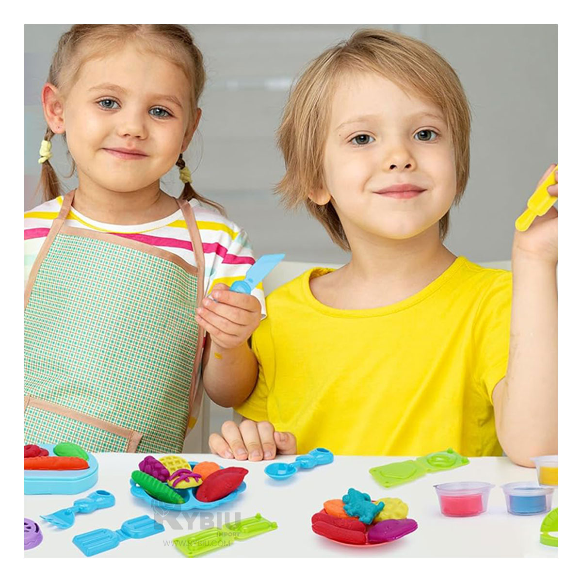 SET PLASTILINA RYBIU SM8078 EDUCATIVA PARA NIÑOS EN FORMA DE VACA - 3