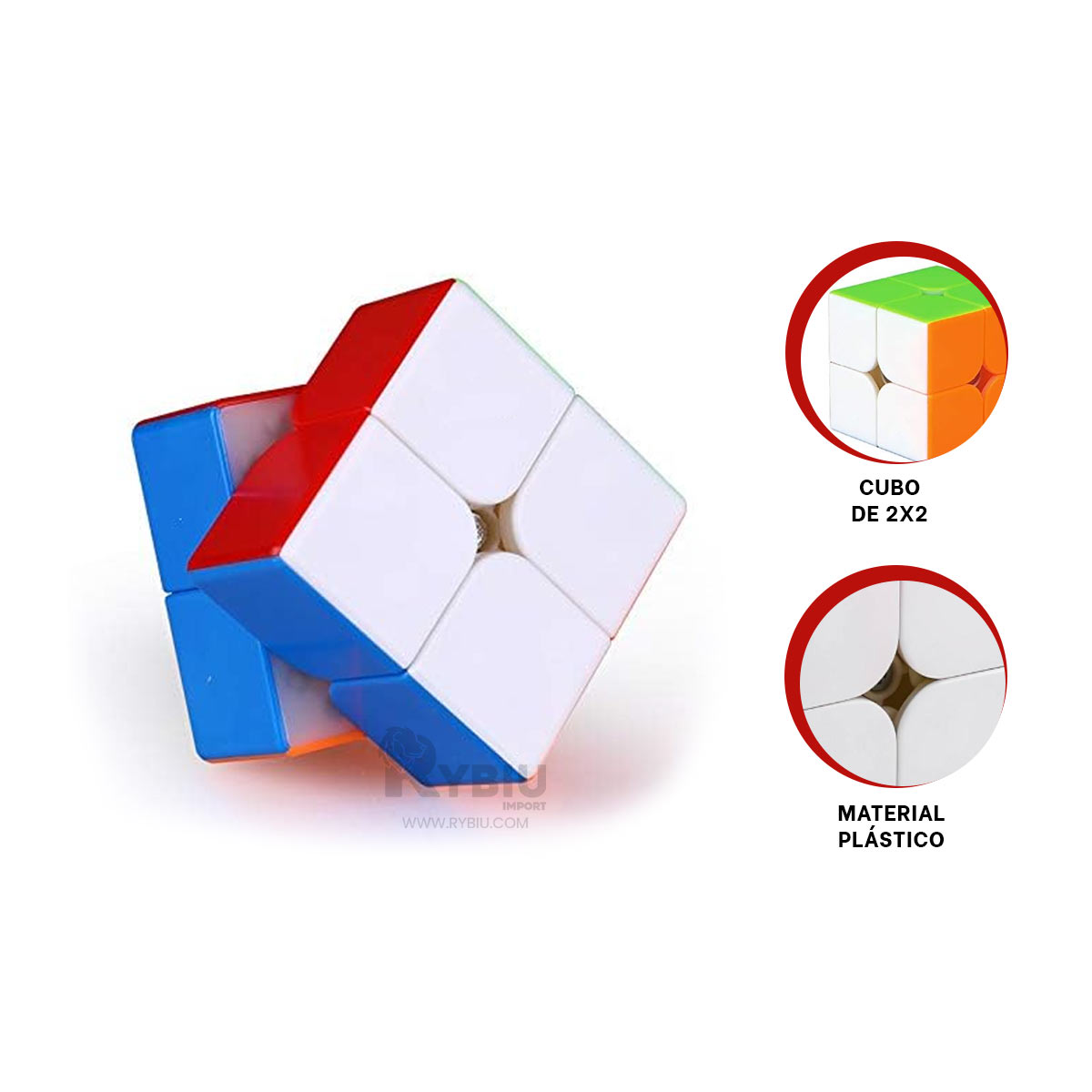 CUBO MAGICO CUADRADO DE 2X2 MODELO COLORES ENTEROS - 2