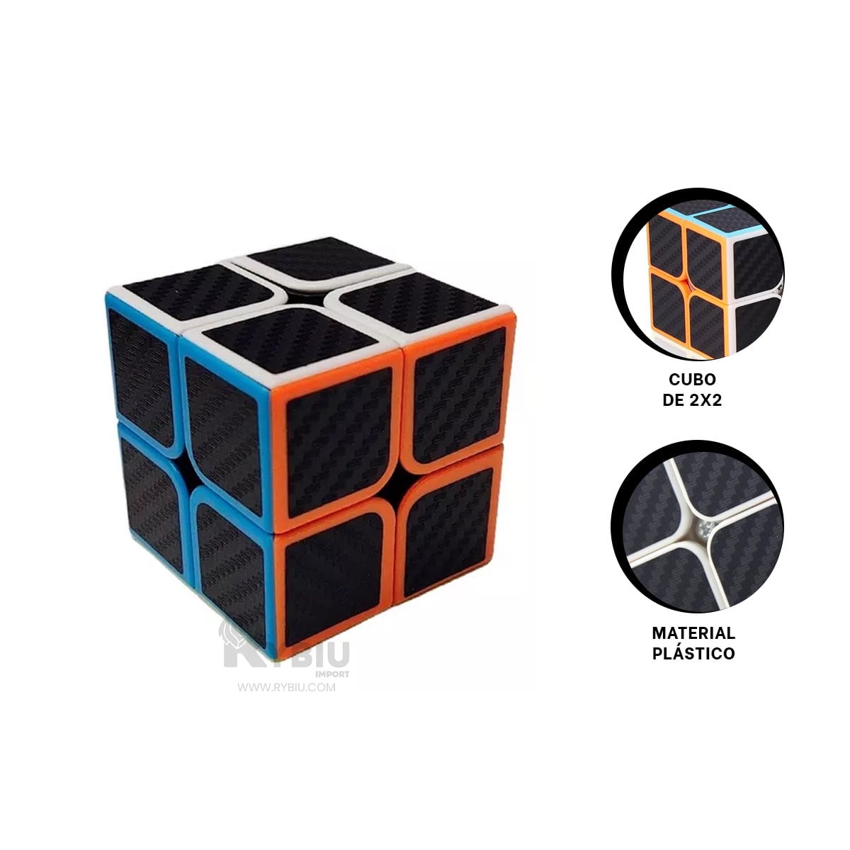 CUBO MAGICO CUADRADO DE 2X2 MODELO BORDES DE COLORES - 2