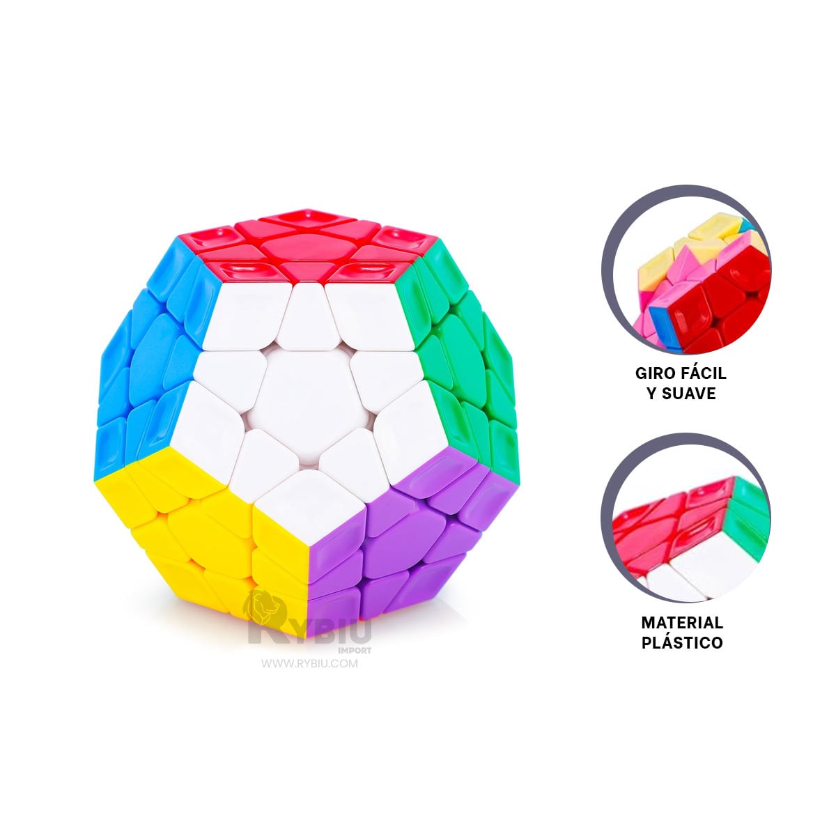 CUBO MAGICO DODECAEDRO DE 12 LADOS COLORES ENTEROS - 2