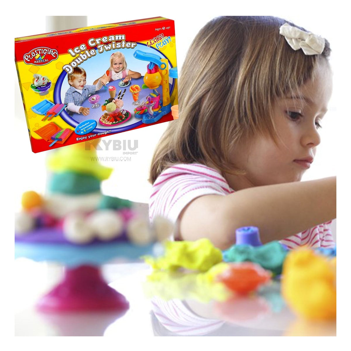 PLASTILINA RYBIU CON MAQUINA DE HELADO CREATIVO PARA NIÑOS - 1