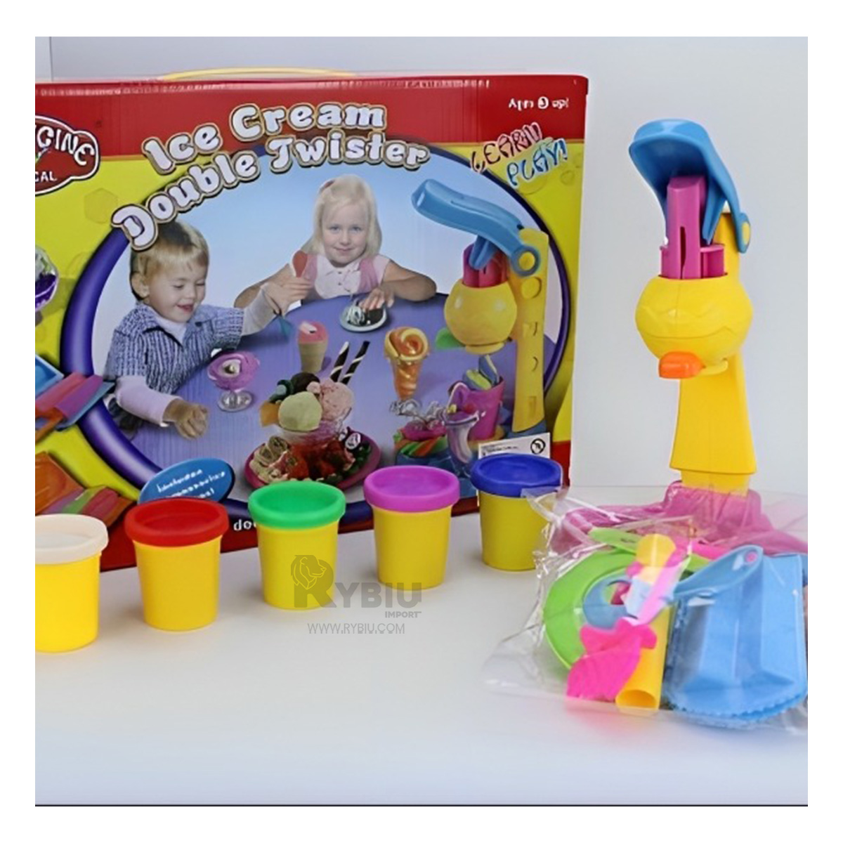 PLASTILINA RYBIU CON MAQUINA DE HELADO CREATIVO PARA NIÑOS - 4