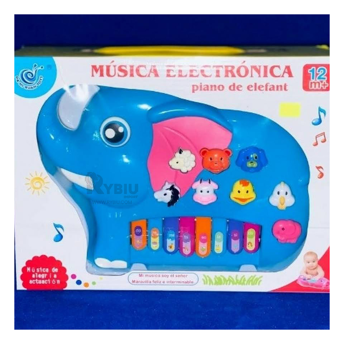 PIANO RYBIU DE ELEFANTE BARRAS PLASTICO CELESTE - 1