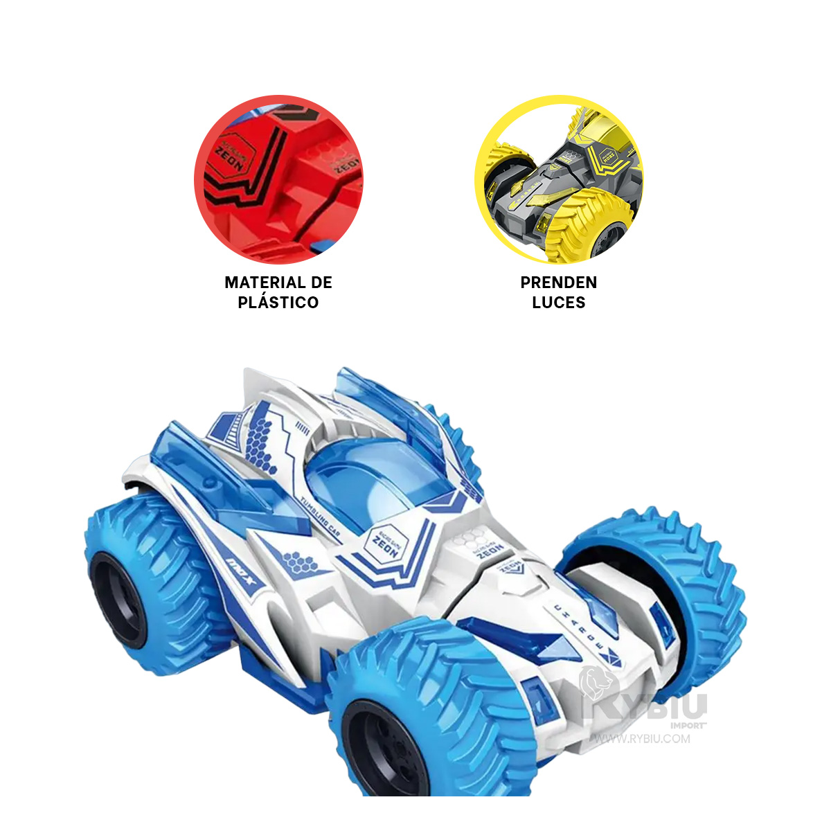 AUTO JUGUETE RYBIU STUNT RETRACTIL COLORIDO EN CAJA PARA NIÑOS - 2